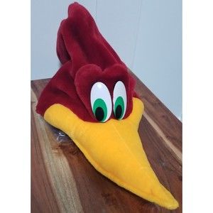 Woody Woodpecker Plush Hat No Size Stuffed Character Head 11" Tall Walter Lantz